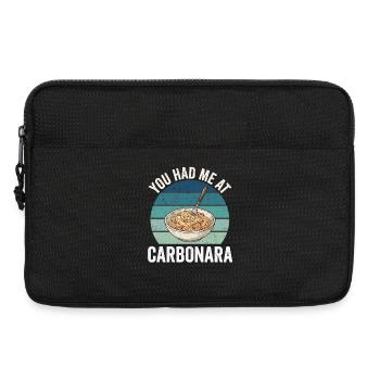 Tu m’as eu à Carbonara. - Sacoche pour ordinateur portable 13 pouces - noir - Devant