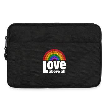 Love Above All | Rainbow Pride Design - Laptop bag 13" - black - Front