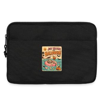 Attendant l’anticipation du squelette d’Halloween - Sacoche pour ordinateur portable 13 pouces - noir - Devant