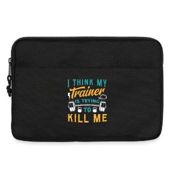 Je pense que mon entraîneur essaie de me tuer la forme physique - Sacoche pour ordinateur portable 13 pouces - noir - Devant