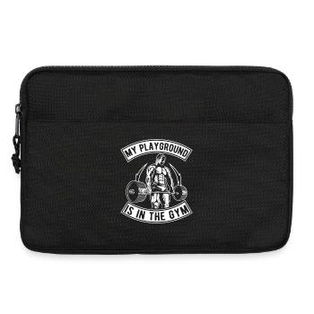 Powerlifting Bodybuilder Playground In The Gym - Laptop bag 13" - black - Front