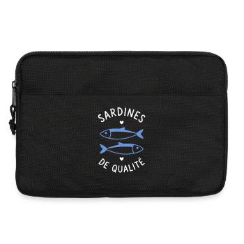 Quality Sardines – Blue Illustration - Laptop bag 13" - black - Front
