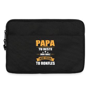 Papa Ronfleur, Tee Shirt Humour Cadeau Papa Drôle - Sacoche pour ordinateur portable 13 pouces - noir - Devant