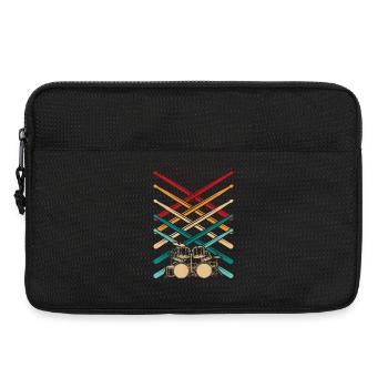 Tambours croisés arc ciel - Sacoche pour ordinateur portable 13 pouces - noir - Devant
