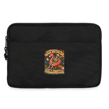 Juste en attente du flamant squelette d’Halloween - Sacoche pour ordinateur portable 13 pouces - noir - Devant