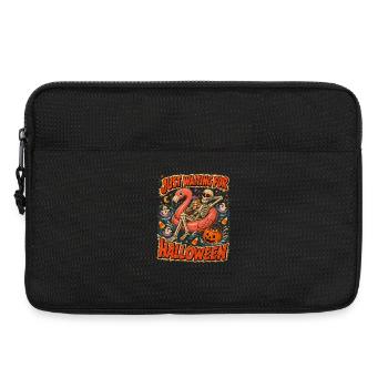 Juste en attente du flamant squelette d’Halloween - Sacoche pour ordinateur portable 13 pouces - noir - Devant