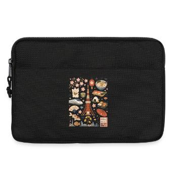 Tokyo | Sakura, Ramen & Grande Ville - Sacoche pour ordinateur portable 13 pouces - noir - Devant