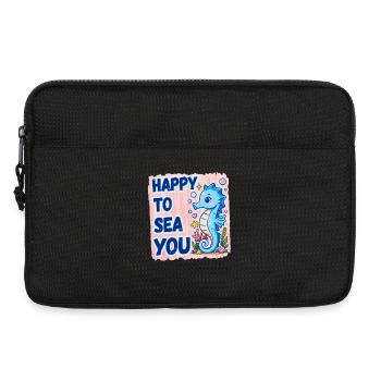 Heureux de mer, Hippocampe de mer, amour de mer - Sacoche pour ordinateur portable 13 pouces - noir - Devant