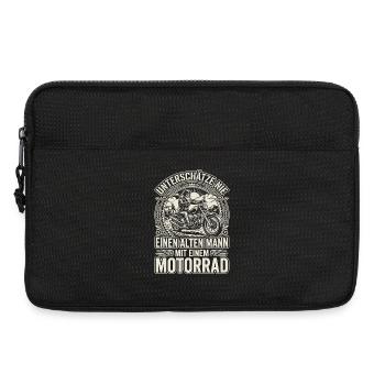 Unterschätze nie einen alten Mann mit Motorrad - Laptoptasche 13" - Schwarz - Vorne