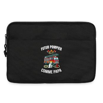 Futur Pompier Comme Papa Cadeau Enfant - Sacoche pour ordinateur portable 13 pouces - noir - Devant