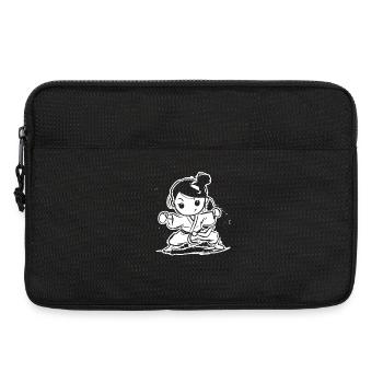 Look de Karaté Girl Cartoon - Sacoche pour ordinateur portable 13 pouces - noir - Devant