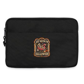 Juste en attente du flamant squelette d’Halloween - Sacoche pour ordinateur portable 13 pouces - noir - Devant