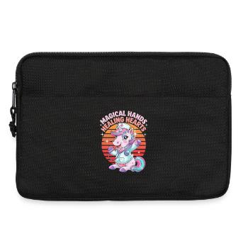 Mains Magiques Guérissant Cœurs Unicorne - Sacoche pour ordinateur portable 13 pouces - noir - Devant