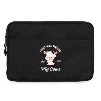 Thérapie des vaches mignonnes - Sacoche pour ordinateur portable 13 pouces - noir - Devant