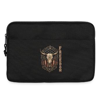Ornement de tête de taureau de la Liberté - Sacoche pour ordinateur portable 13 pouces - noir - Devant