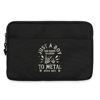 Maman Metal Bébé Garçon Cadeau Rock - Sacoche pour ordinateur portable 13 pouces - noir - Devant