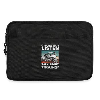 Wenn Du Willst Dass Ich Zuhöre Rede Über Züge - Laptoptasche 13" - Schwarz - Vorne