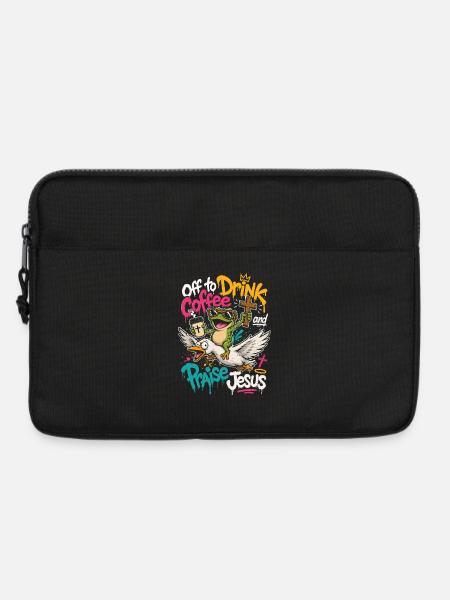 Kaffee, Kreuz und Frosch - Laptoptasche 13" - Schwarz