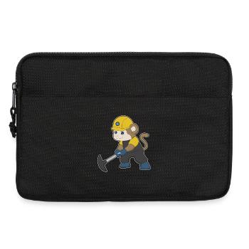 Affe Bergarbeiter Spitzhacke Bergbau - Laptoptasche 13" - Schwarz - Vorne