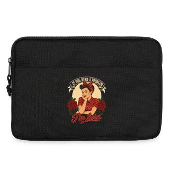  Wenn Du Ein Problem Brauchst, Ich Bin Hier Retro - Laptoptasche 13" - Schwarz - Vorne