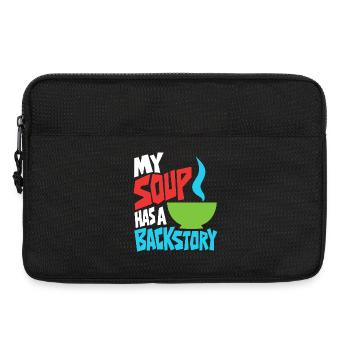 Suppe mit eigener Hintergrundgeschichte - Laptoptasche 13" - Schwarz - Vorne