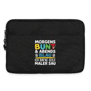 Morgen bunt, Abend blau Malerspruch - Laptoptasche 13" - Schwarz - Vorne
