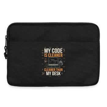 Mein Code ist sauberer als mein Schreibtisch - Laptoptasche 13" - Schwarz - Vorne