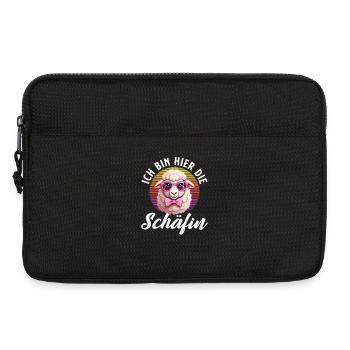 Süße Schäfin Mit Brille Und Fliege - Laptoptasche 13" - Schwarz - Vorne