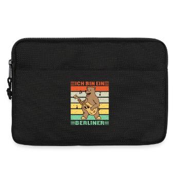 Berliner Bär Gitarre Vintage - Ich bin ein Berline - Laptoptasche 13" - Schwarz - Vorne