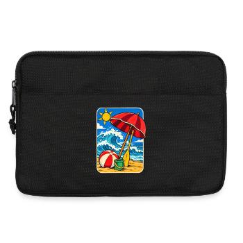 Retro Sunny Beach Day Illustration - Laptoptasche 13" - Schwarz - Vorne
