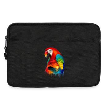 Tropical Sunset Palm Sea Beach Parrot Papagei - Laptoptasche 13" - Schwarz - Vorne