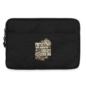 Protect Your Daughters Educate Your Sons Floral - Laptoptasche 13" - Schwarz - Vorne