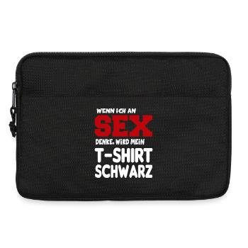 An Sex denken Erotik Sprüche Fun Lustig - Laptoptasche 13" - Schwarz - Vorne