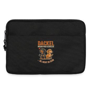 Dackel Machen Mich Glücklich Du Nicht So Sehr - Laptoptasche 13" - Schwarz - Vorne