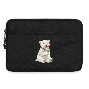 Eisbär mit buntem Eiscreme-Spaß - Laptoptasche 13" - Schwarz - Vorne