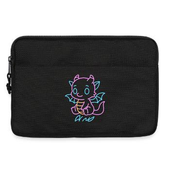 Neon-Regenboot-Drache in Neon Lines - Laptoptasche 13" - Schwarz - Vorne
