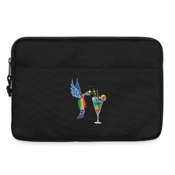 Hummingbird and cocktail - Laptop bag 13" - black - Front