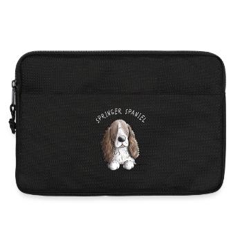 English Springer Spaniel I Comic Dog Gift - Laptop bag 13" - black - Front