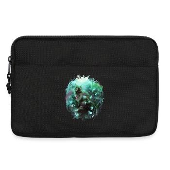 Chat dans la forêt magique - Sacoche pour ordinateur portable 13 pouces - noir - Devant