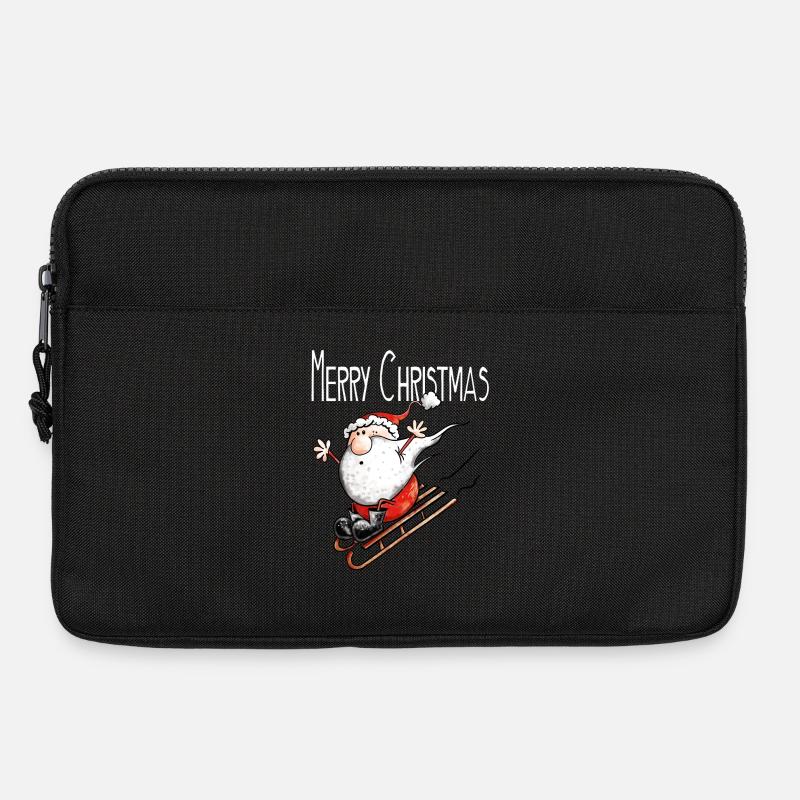 Merry Christmas Weihnachtsmann auf Achse - Comic - Laptoptasche 13" - Schwarz