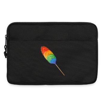 Feather duster in brightly colored rainbow colors - Laptop bag 13" - black - Front