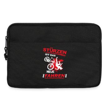 stürzen, fahrrad, Mountainbiker Sturz MTB downhill - Laptoptasche 13" - Schwarz - Vorne
