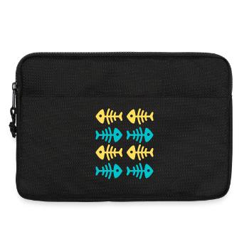 Fun and colorful sardine skeleton - Kook Art - Laptop bag 13" - black - Front