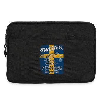 Sweden Fishing Flagge Angeln Fisch Design - Laptoptasche 13" - Schwarz - Vorne