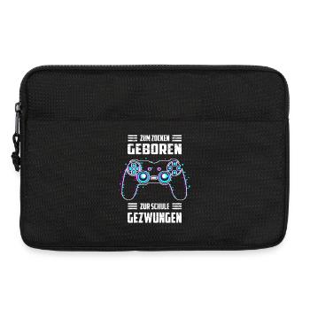 Zum Zocken Geboren, zur Schule Gezwungen - Laptoptasche 13" - Schwarz - Vorne