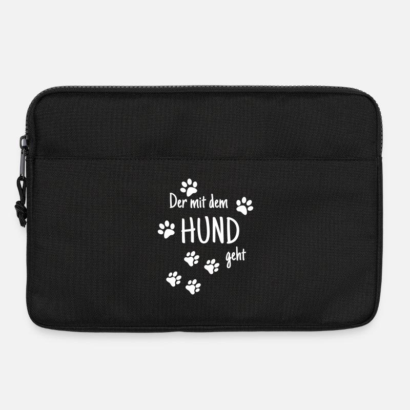 Der mit dem Hund geht - Laptoptasche 13" - Schwarz