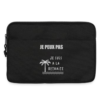 JE PEUX PAS. RETRAITE. RETRAITE. BONNE RETRAITE - Sacoche pour ordinateur portable 13 pouces - noir - Devant