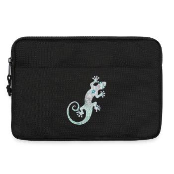 Ethno gecko d’argent et turquoise - Sacoche pour ordinateur portable 13 pouces - noir - Devant