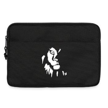 Weißer Löwe im Schatten - Laptoptasche 13" - Schwarz - Vorne