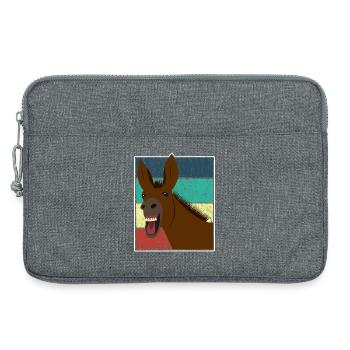 Maultier Muli Esel Pferd Vintage Geschenk - Laptoptasche 13" - Grau meliert - Vorne